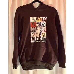 Taylor Swift Black Graphic The Eras Tour Pullover Hoodie - Size Medium Preowned